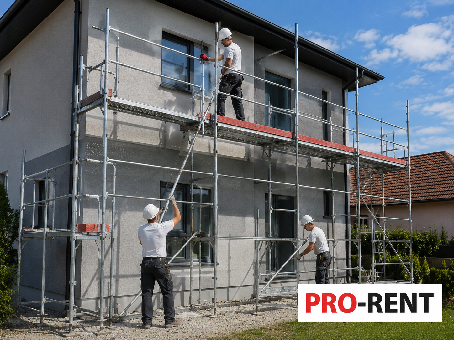 Montaža i demontaža fasadne građevinske skele uz objekt – stručni radnici PRO-RENT Zagreb